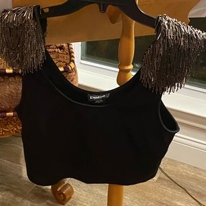 Beautiful Bebe heavy metal embroidery crop top.  Super cute. Worn once